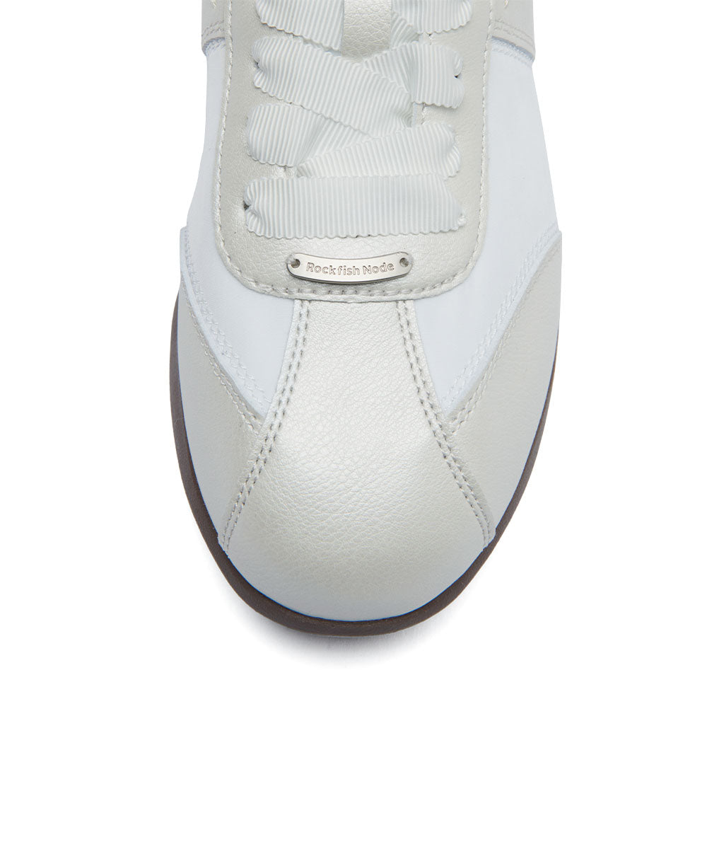 SCRUNCH FLAT SNEAKERS - CREAM PEARL(CM) UK3.5(230)