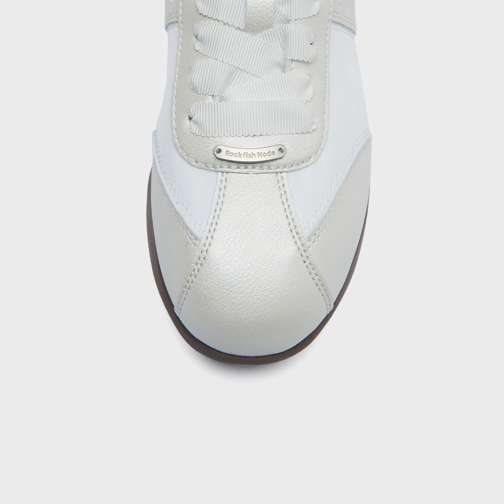 SCRUNCH FLAT SNEAKERS - CREAM PEARL(CM) UK3.5(230)
