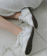 [NODE]SCRUNCH FLAT SNEAKERS - CREAM PEARL(CM)
