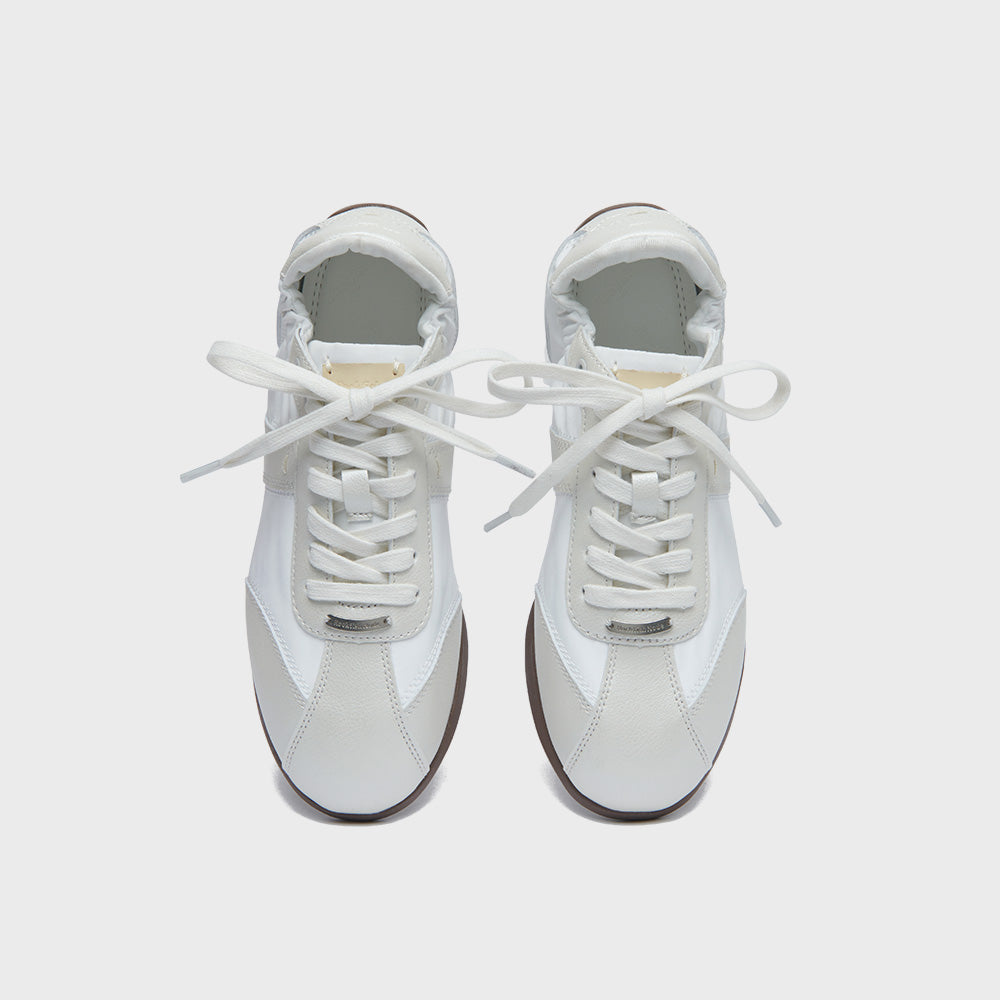 SCRUNCH FLAT SNEAKERS - CREAM PEARL(CM) UK3.5(230)