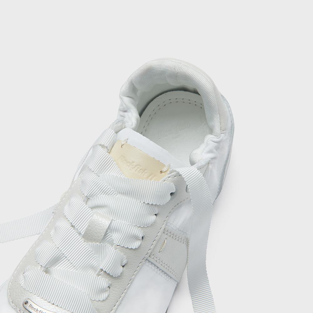 SCRUNCH FLAT SNEAKERS - CREAM PEARL(CM) UK3.5(230)