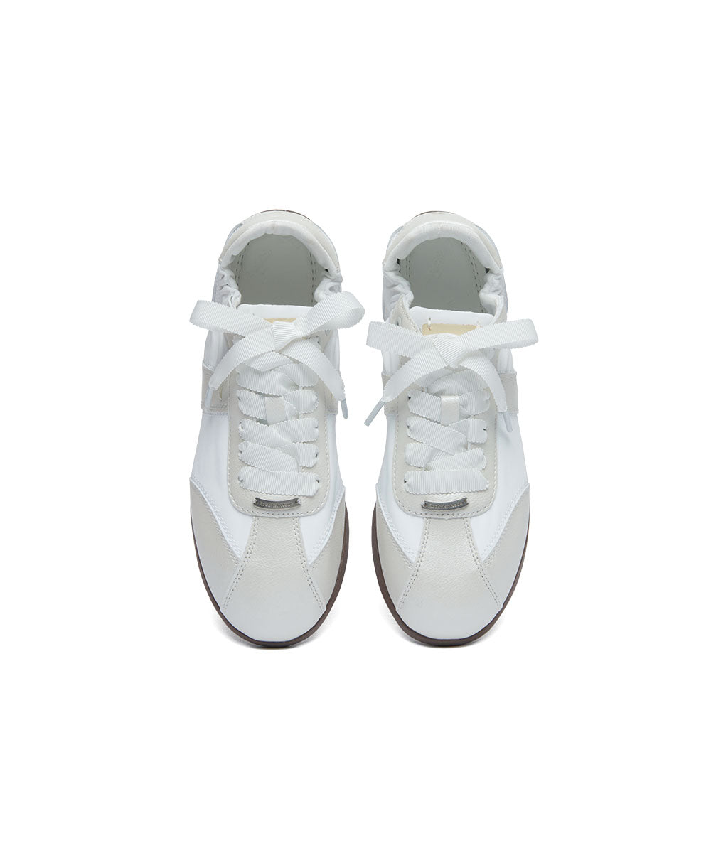 SCRUNCH FLAT SNEAKERS - CREAM PEARL(CM) UK3.5(230)