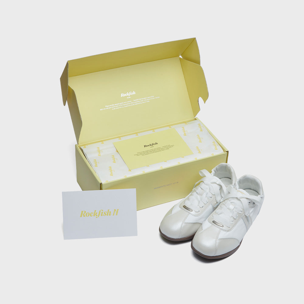 SCRUNCH FLAT SNEAKERS - CREAM PEARL(CM) UK3.5(230)