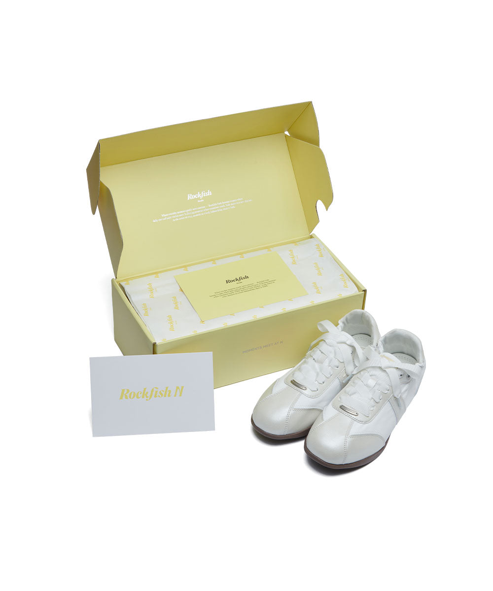 SCRUNCH FLAT SNEAKERS - CREAM PEARL(CM) UK3.5(230)