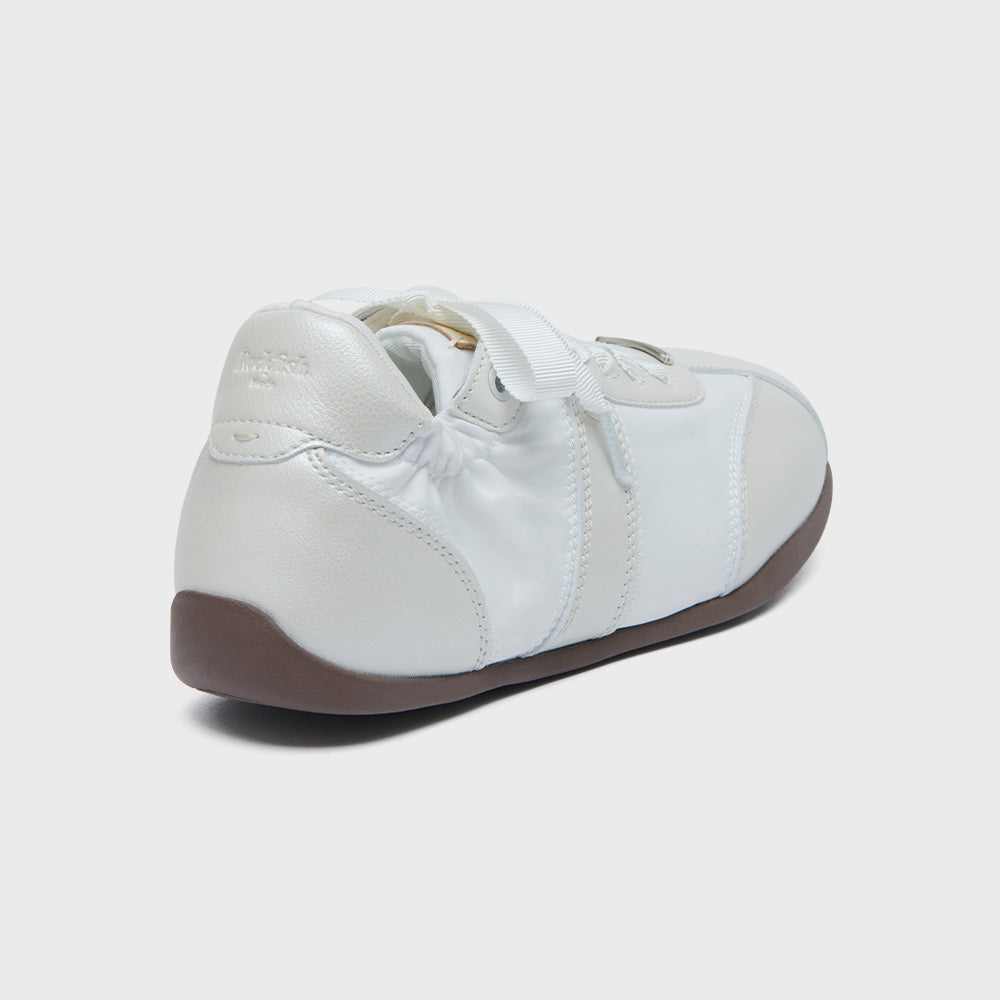 SCRUNCH FLAT SNEAKERS - CREAM PEARL(CM) UK3.5(230)