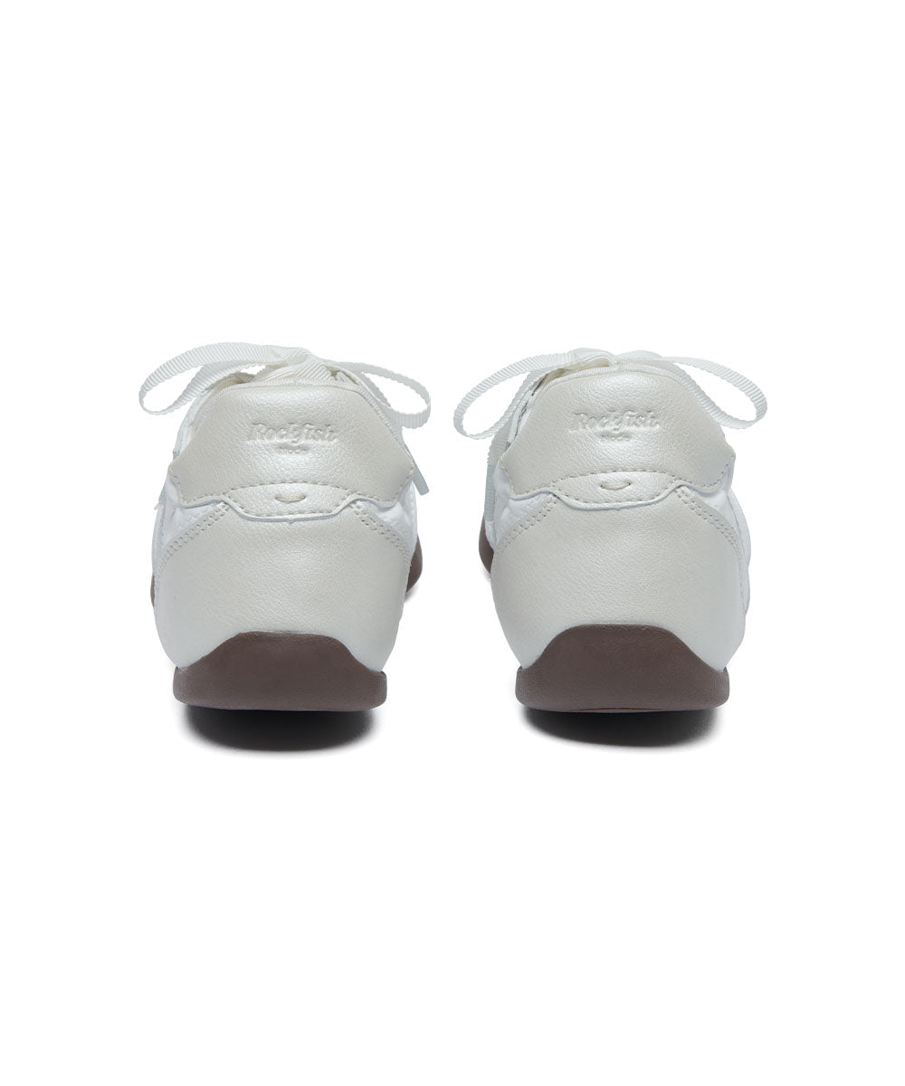 SCRUNCH FLAT SNEAKERS - CREAM PEARL(CM) UK3.5(230)
