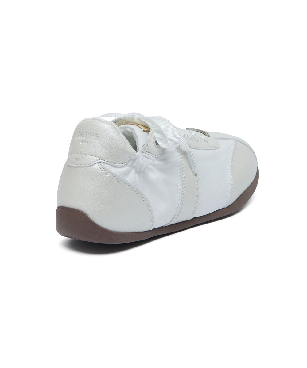 SCRUNCH FLAT SNEAKERS - CREAM PEARL(CM) UK3.5(230)