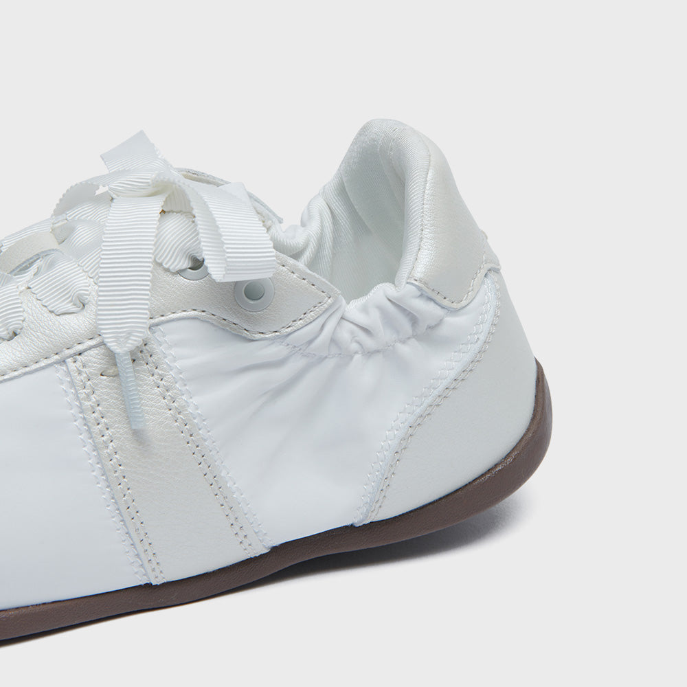 SCRUNCH FLAT SNEAKERS - CREAM PEARL(CM) UK3.5(230)
