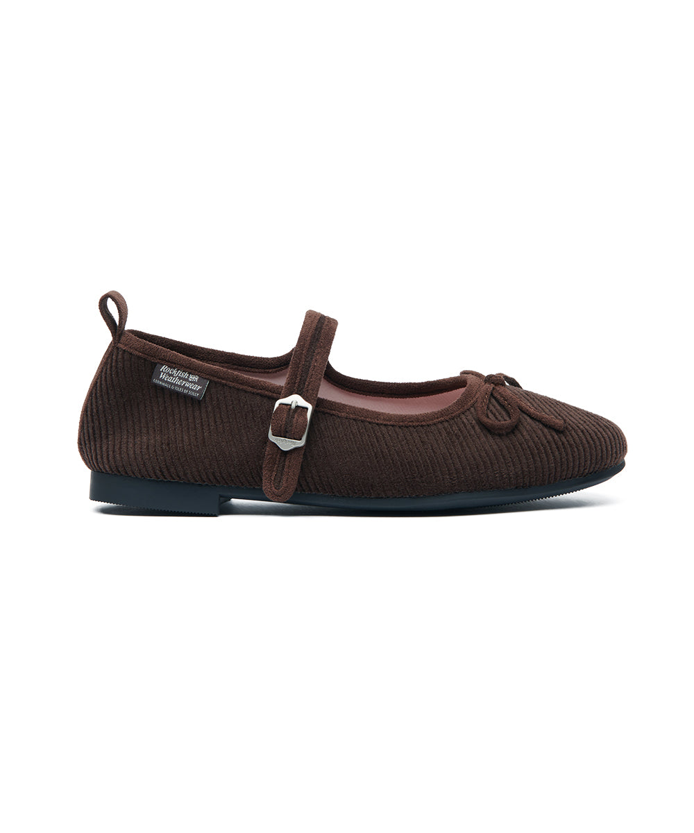 BELLA MARYJANES(CORDUROY) - BROWN UK3.5(230)