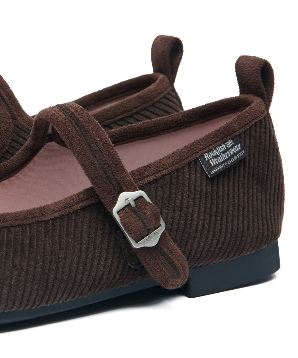 BELLA MARYJANES(CORDUROY) - BROWN UK3.5(230)