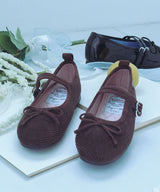 BELLA MARYJANES(CORDUROY) - BROWN