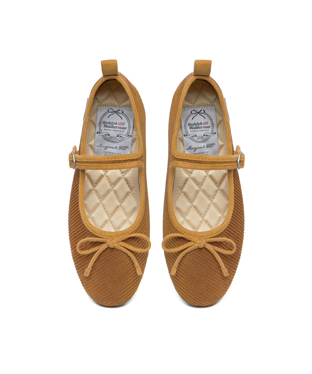 BELLA MARYJANES(CORDUROY) - CAMEL UK3.5(230)