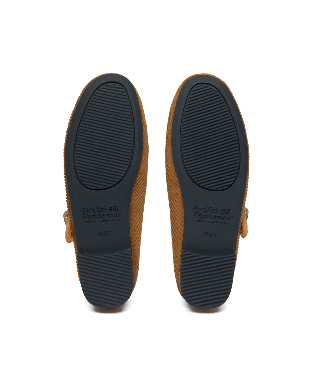 BELLA MARYJANES(CORDUROY) - CAMEL UK3.5(230)