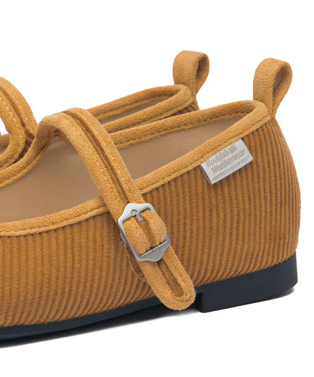 BELLA MARYJANES(CORDUROY) - CAMEL UK3.5(230)
