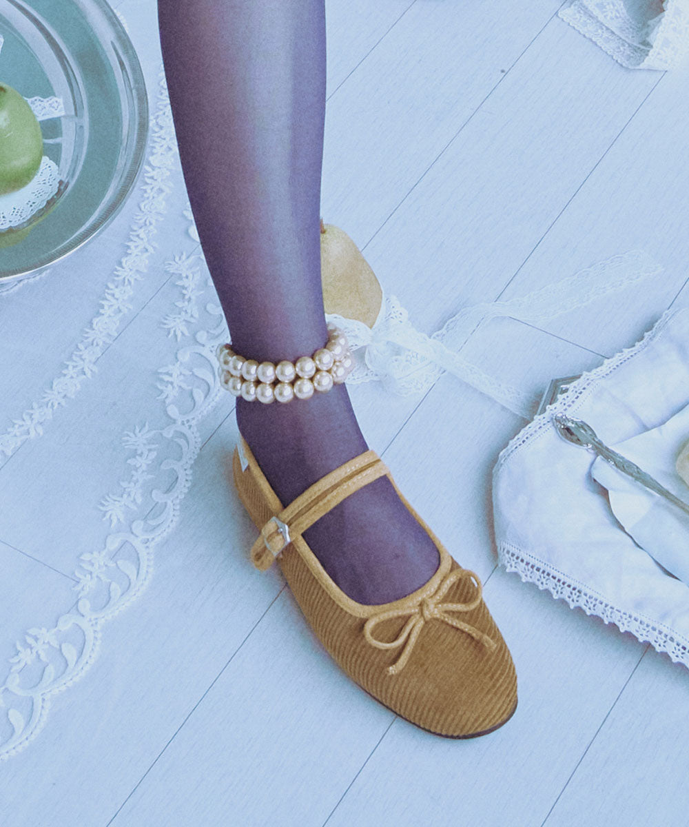 BELLA MARYJANES(CORDUROY) - CAMEL UK3.5(230)