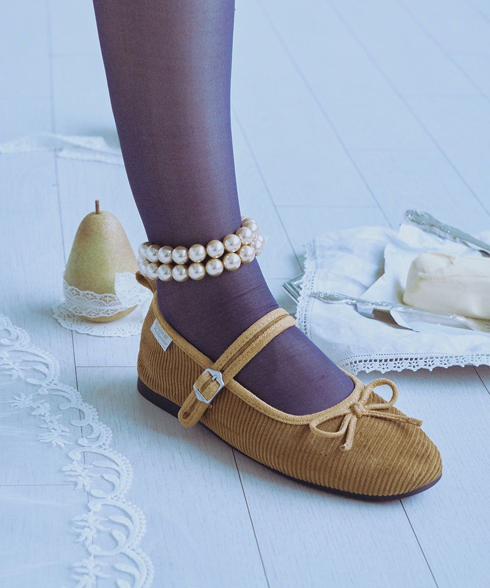 BELLA MARYJANES(CORDUROY) - CAMEL UK3.5(230)