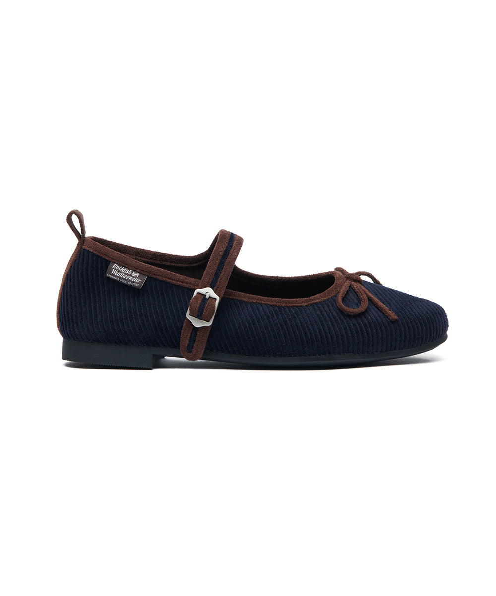 BELLA MARYJANES(CORDUROY) - NAVY UK3.5(230)