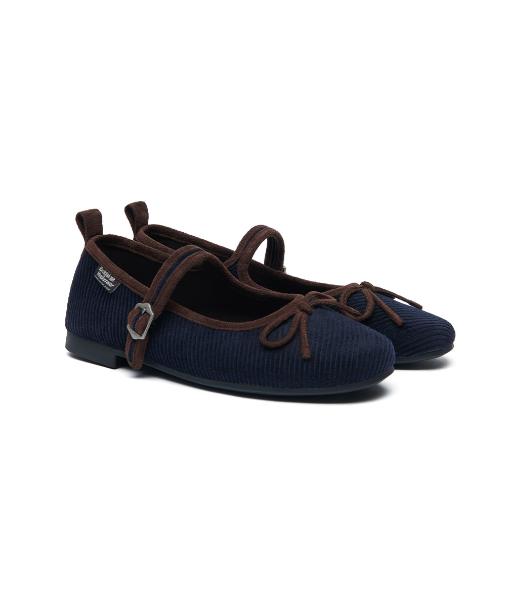 BELLA MARYJANES(CORDUROY) - NAVY UK3.5(230)