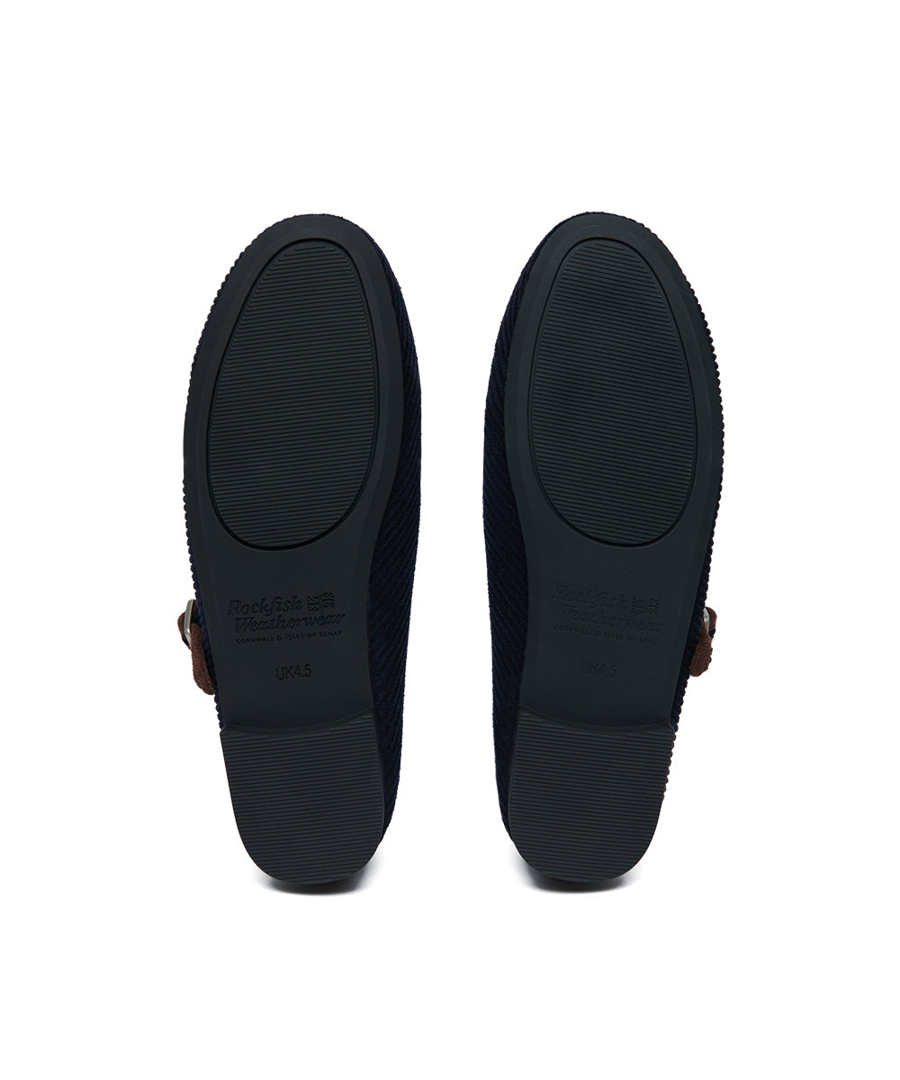 BELLA MARYJANES(CORDUROY) - NAVY UK3.5(230)