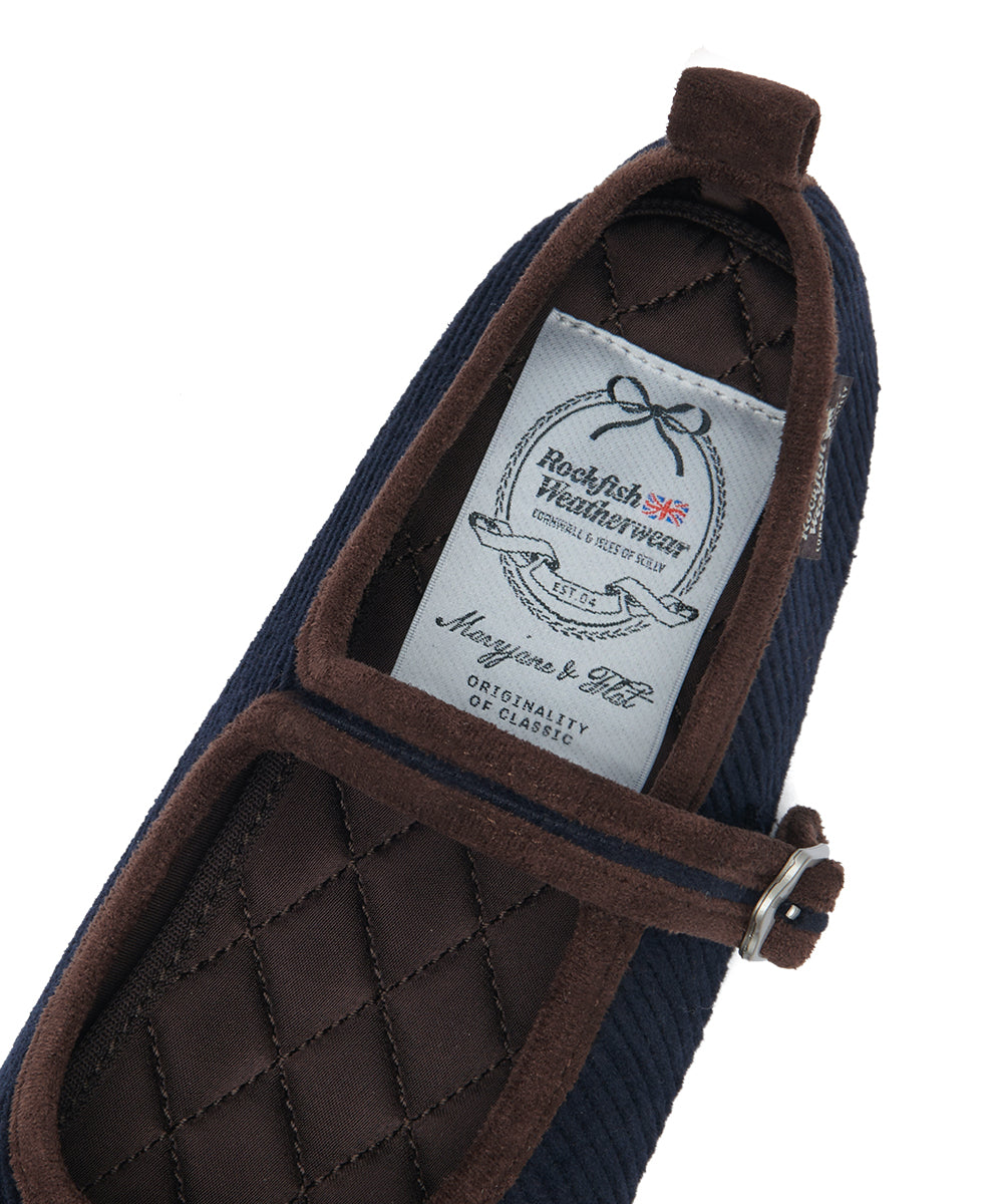 BELLA MARYJANES(CORDUROY) - NAVY UK3.5(230)