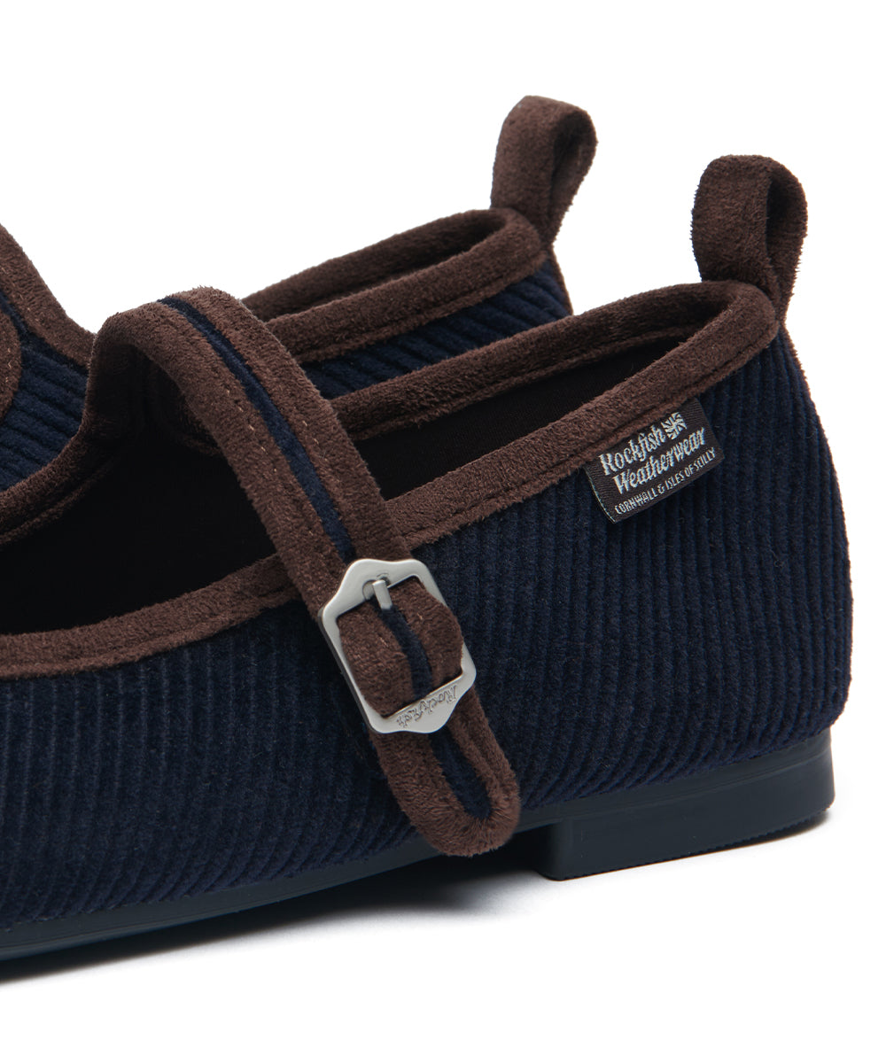 BELLA MARYJANES(CORDUROY) - NAVY UK3.5(230)
