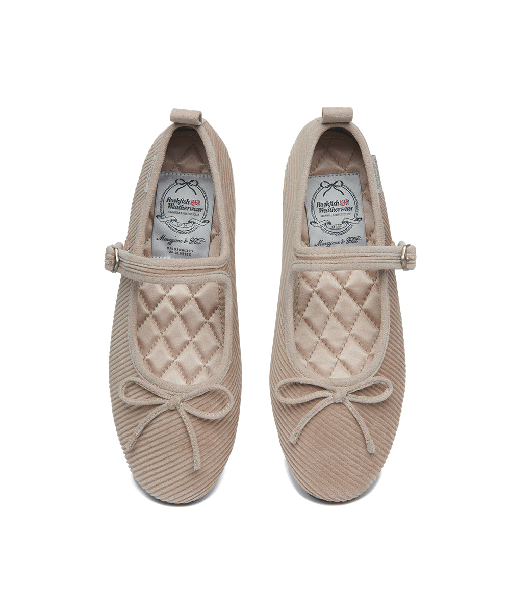 BELLA MARYJANES(CORDUROY) - TAUPE UK3.5(230)