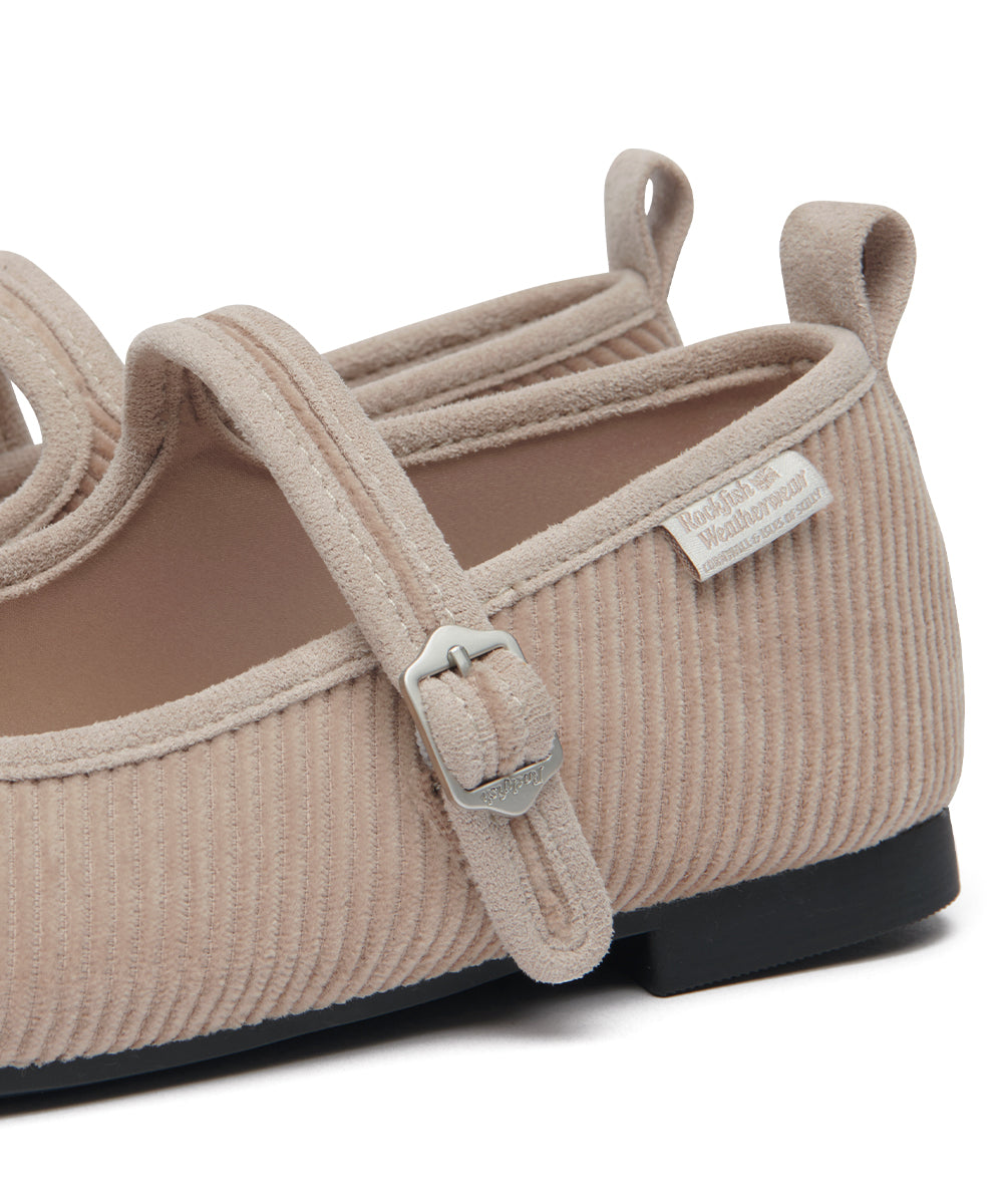 BELLA MARYJANES(CORDUROY) - TAUPE UK3.5(230)