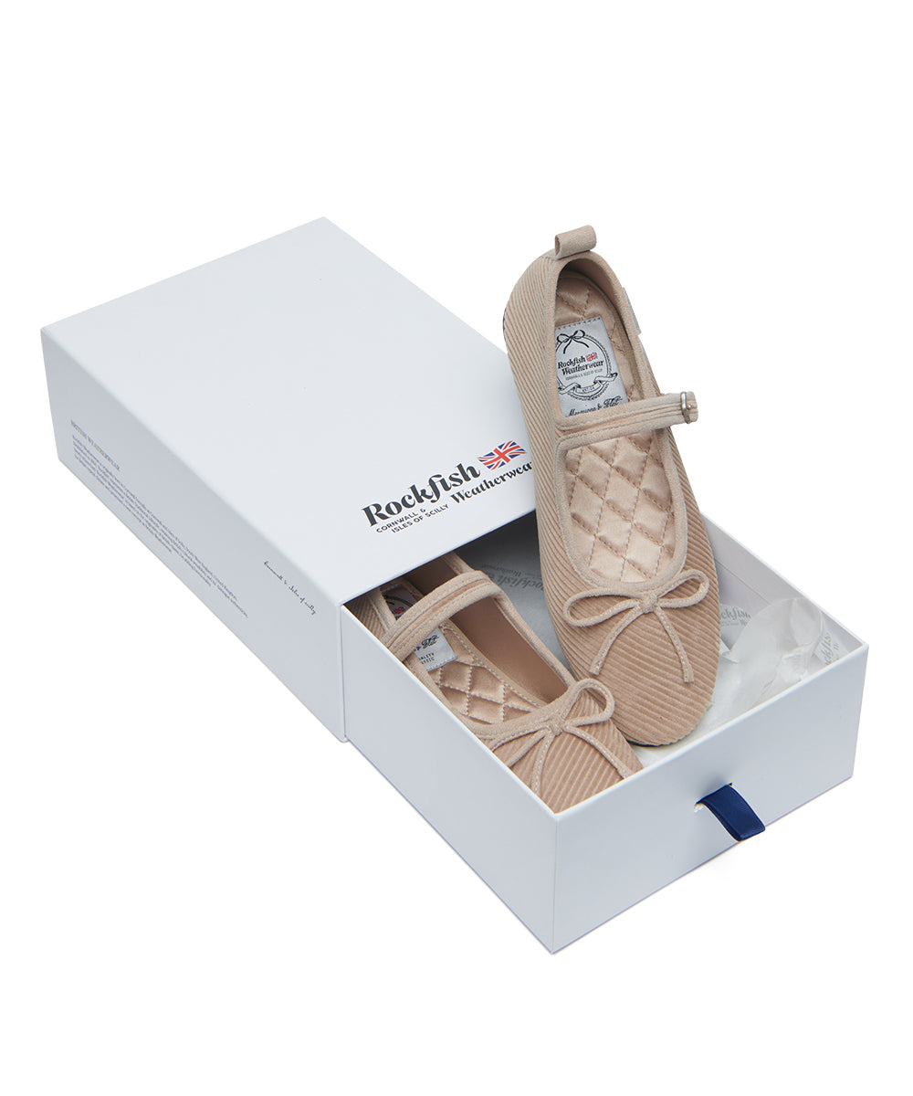 BELLA MARYJANES(CORDUROY) - TAUPE UK3.5(230)