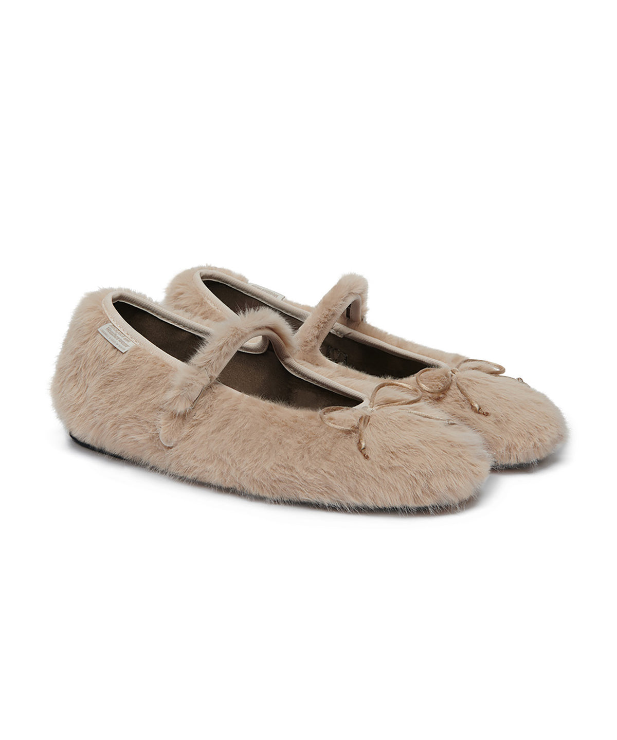 BELLA FUR MARYJANES - BEIGE UK3.5(230)