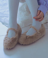 BELLA FUR MARYJANES - BEIGE