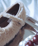 BELLA FUR MARYJANES - BEIGE