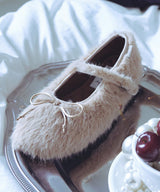 BELLA FUR MARYJANES - BEIGE