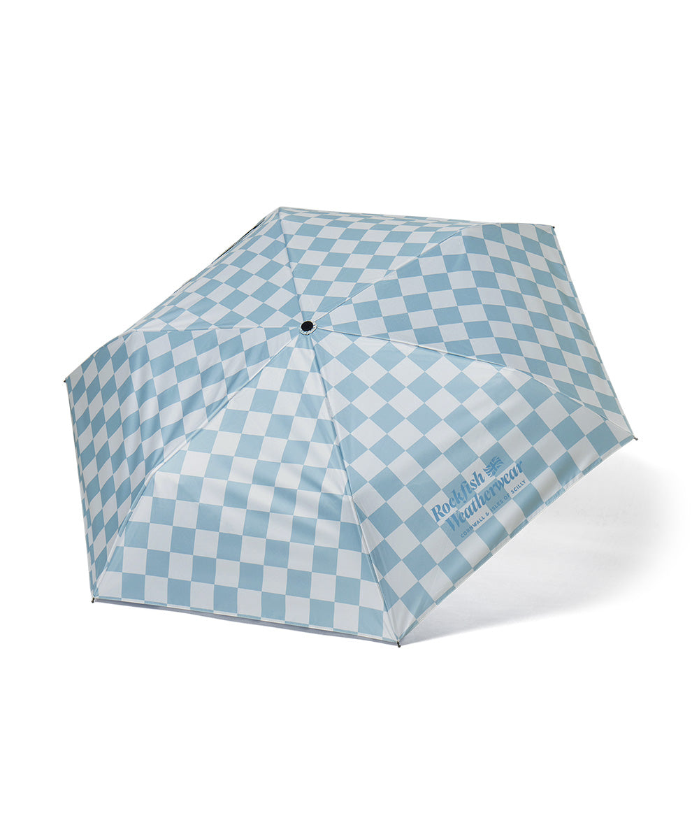 [UVカット] SHADE UMBRELLA SHORT - CHECKERBOARD BLUE FREE