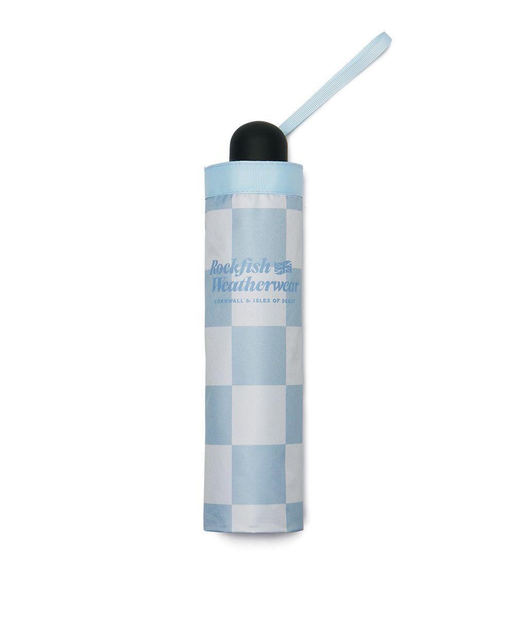 [UVカット] SHADE UMBRELLA SHORT - CHECKERBOARD BLUE FREE