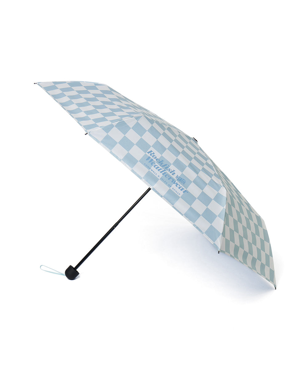 [UVカット] SHADE UMBRELLA SHORT - CHECKERBOARD BLUE FREE