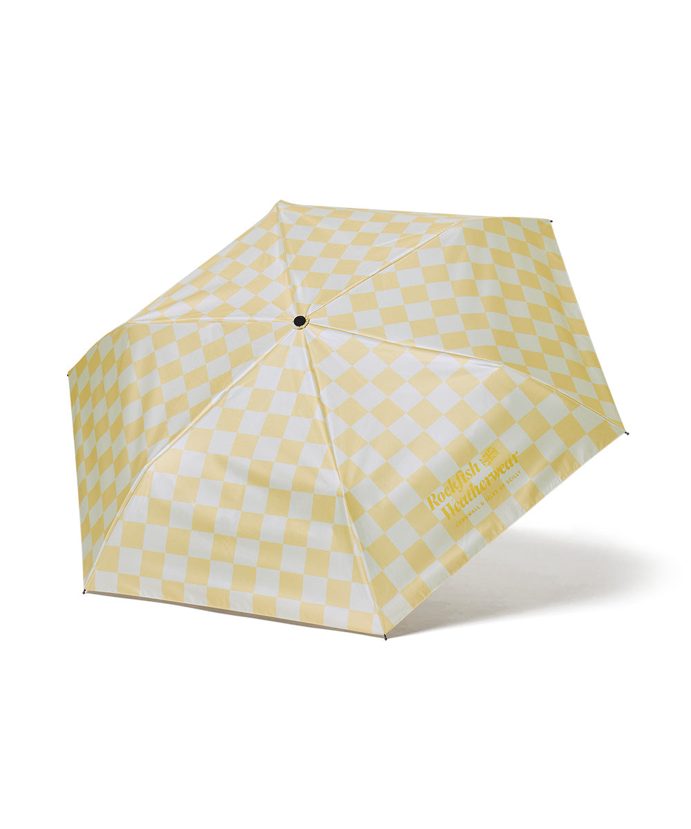 [UVカット] SHADE UMBRELLA SHORT - CHECKERBOARD LEMON FREE