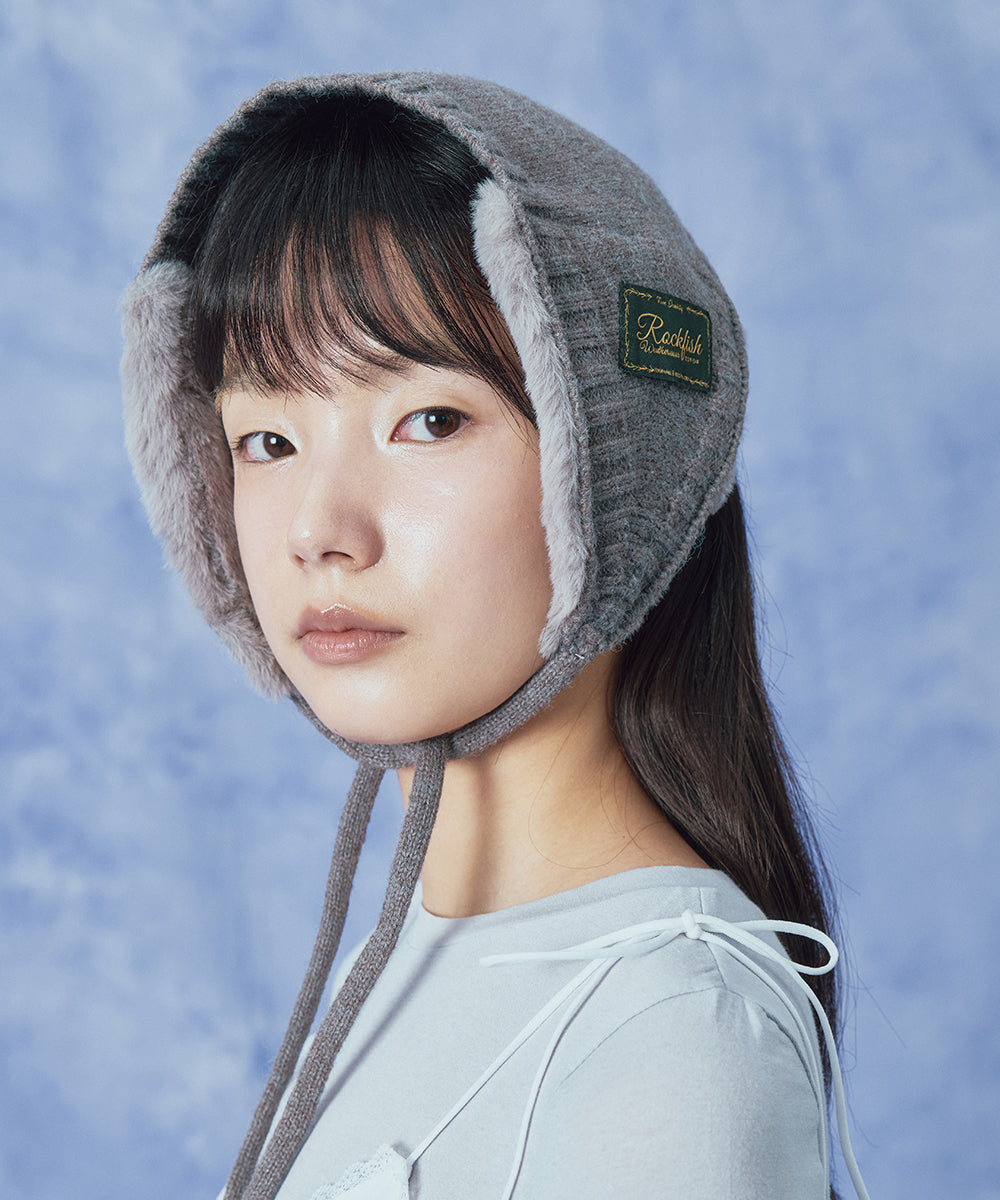 FLUFFY EARMUFF - GREY FREE