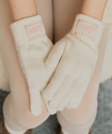 FLUFFY SHORT GLOVES - CREAM