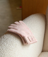 FLUFFY SHORT GLOVES - PINK