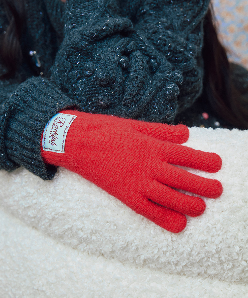 NEW FLUFFY SHORT GLOVES - RED FREE