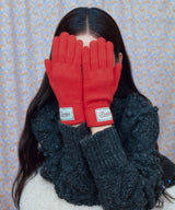 FLUFFY SHORT GLOVES - RED
