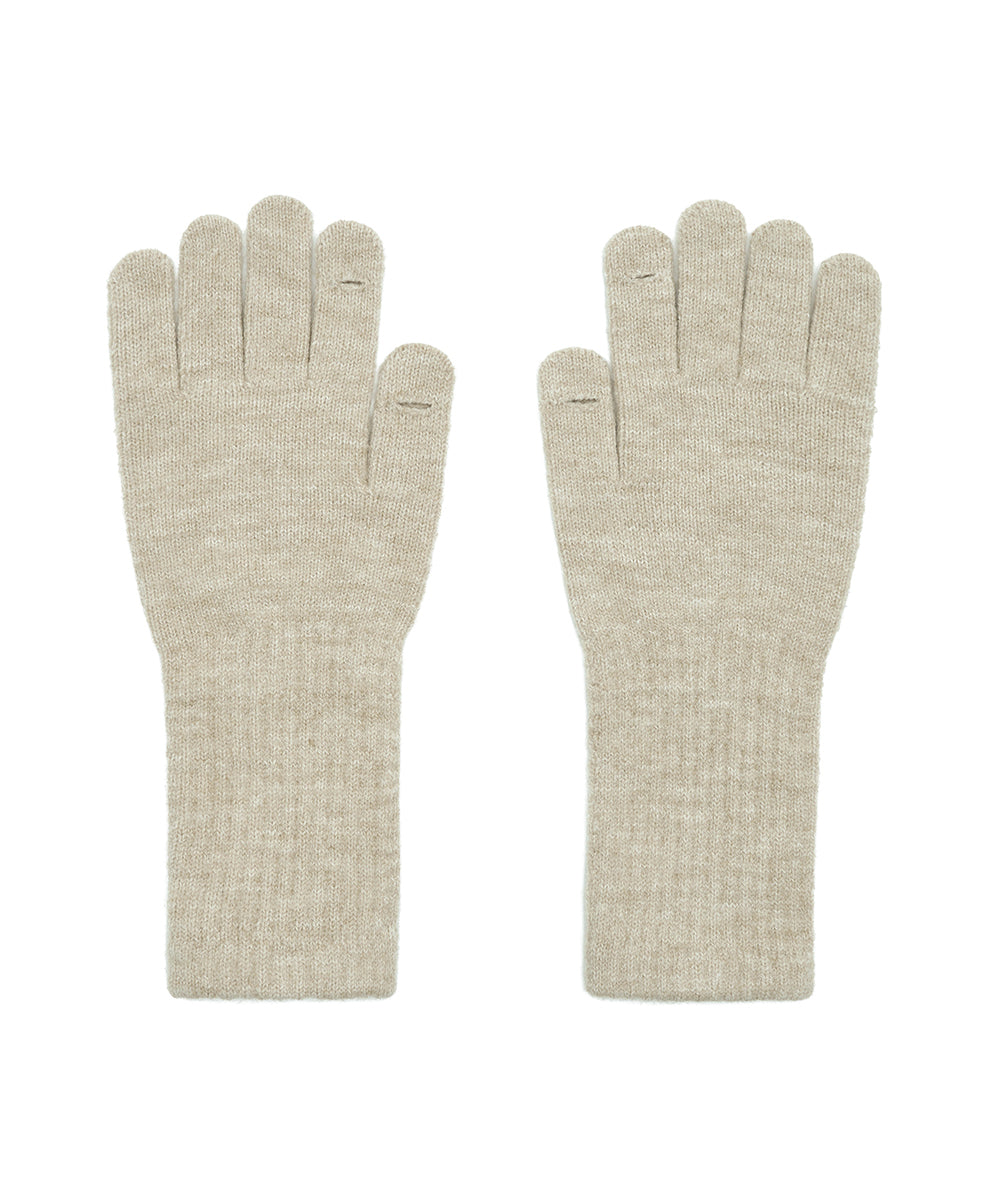 FLUFFY LONG GLOVES - BEIGE FREE