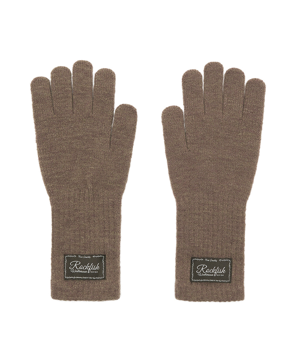FLUFFY LONG GLOVES - BROWN FREE