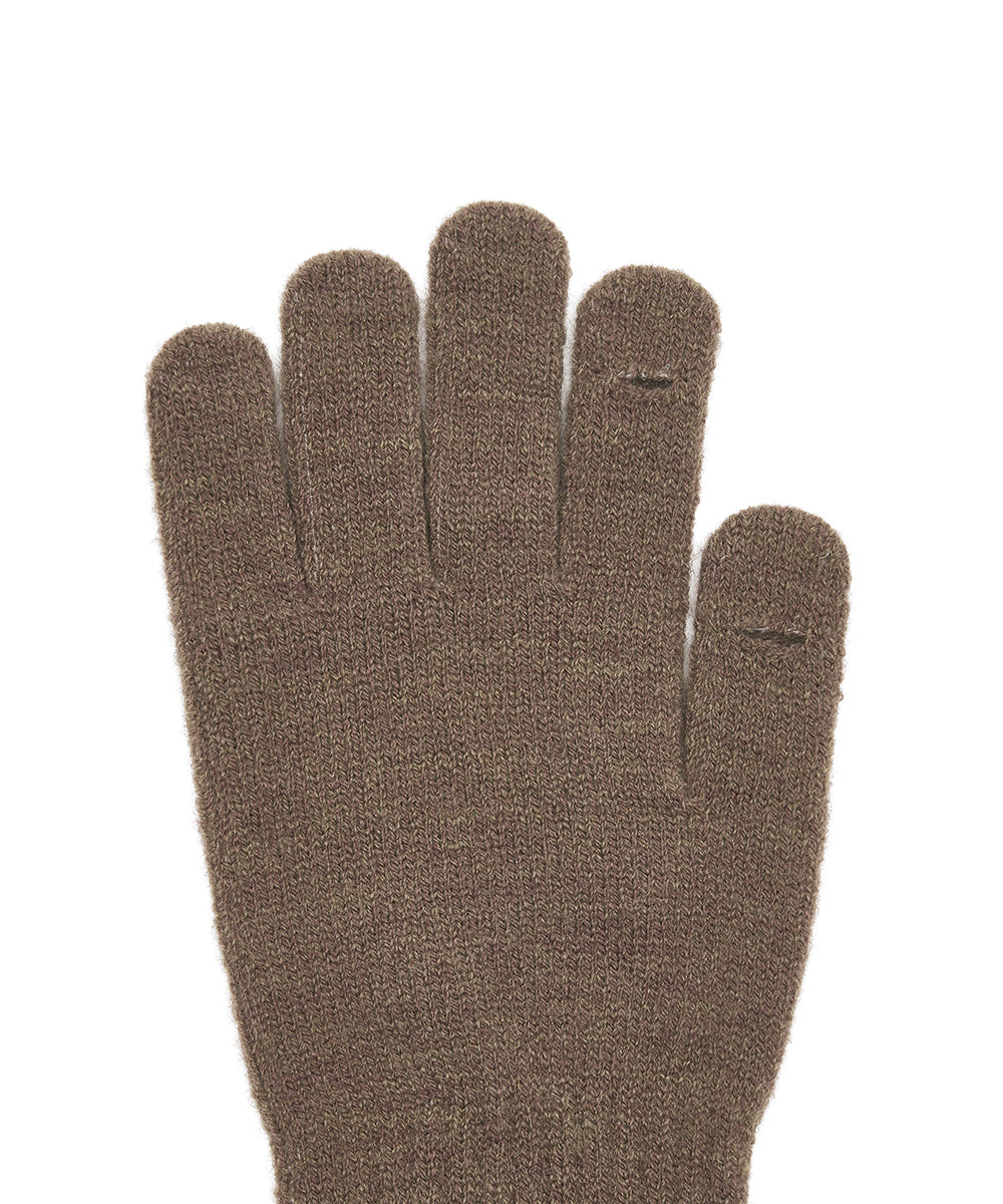FLUFFY LONG GLOVES - BROWN FREE