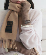 FLUFFY LONG GLOVES - BROWN
