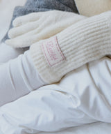 FLUFFY LONG GLOVES - CREAM