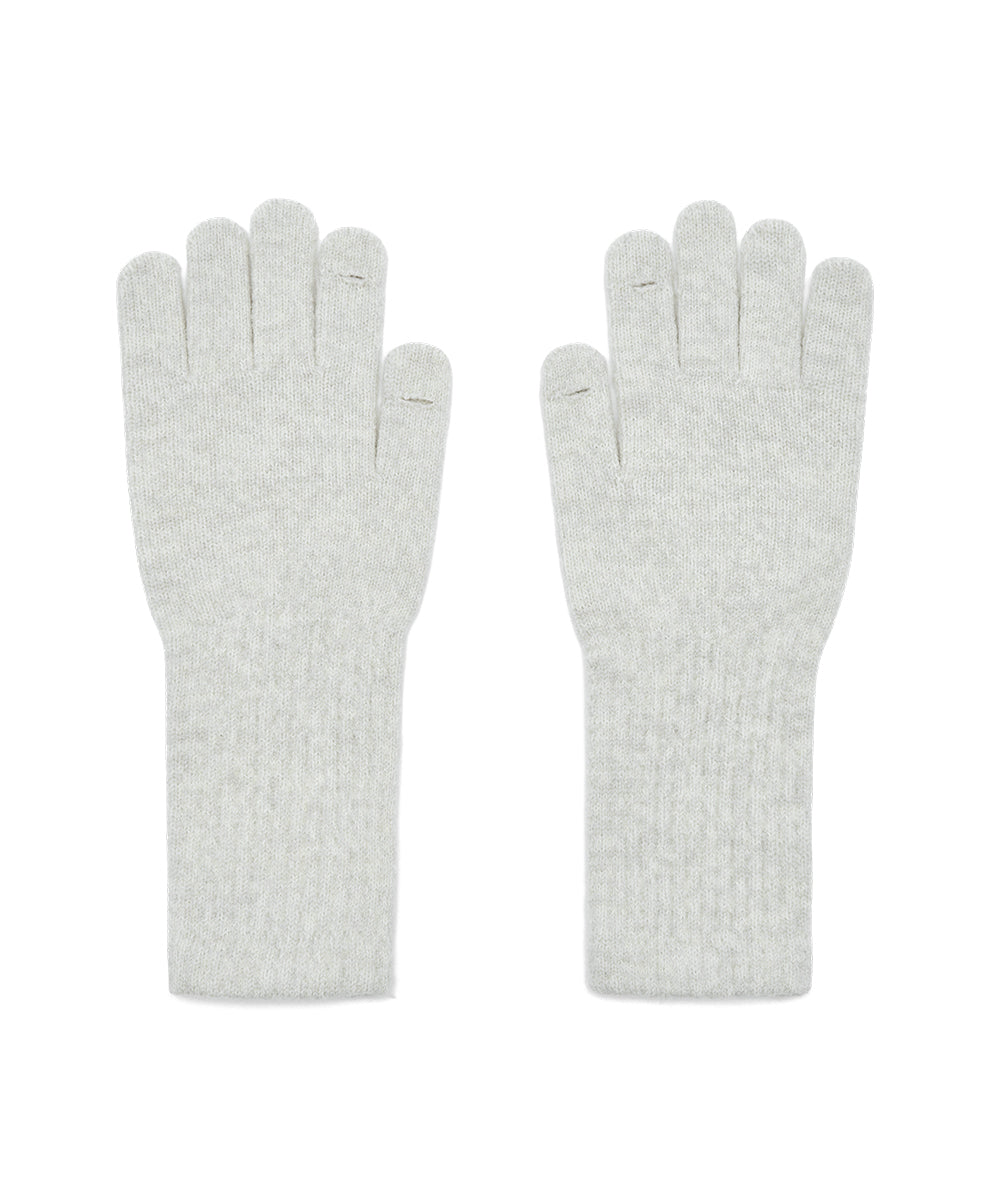 FLUFFY LONG GLOVES - LIGHT GREY FREE