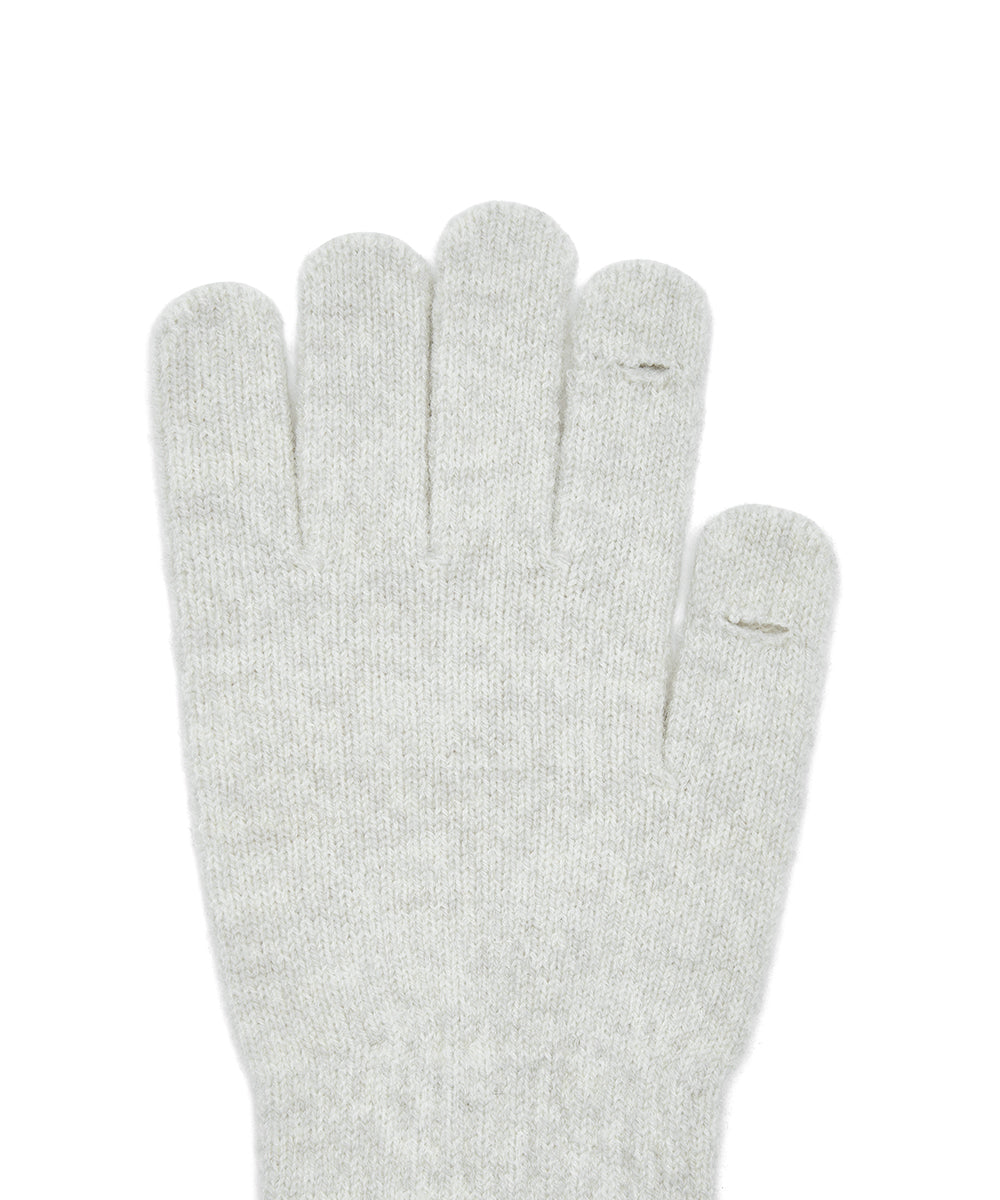 FLUFFY LONG GLOVES - LIGHT GREY FREE