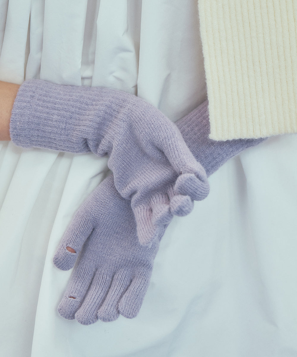 FLUFFY LONG GLOVES - LILAC FREE