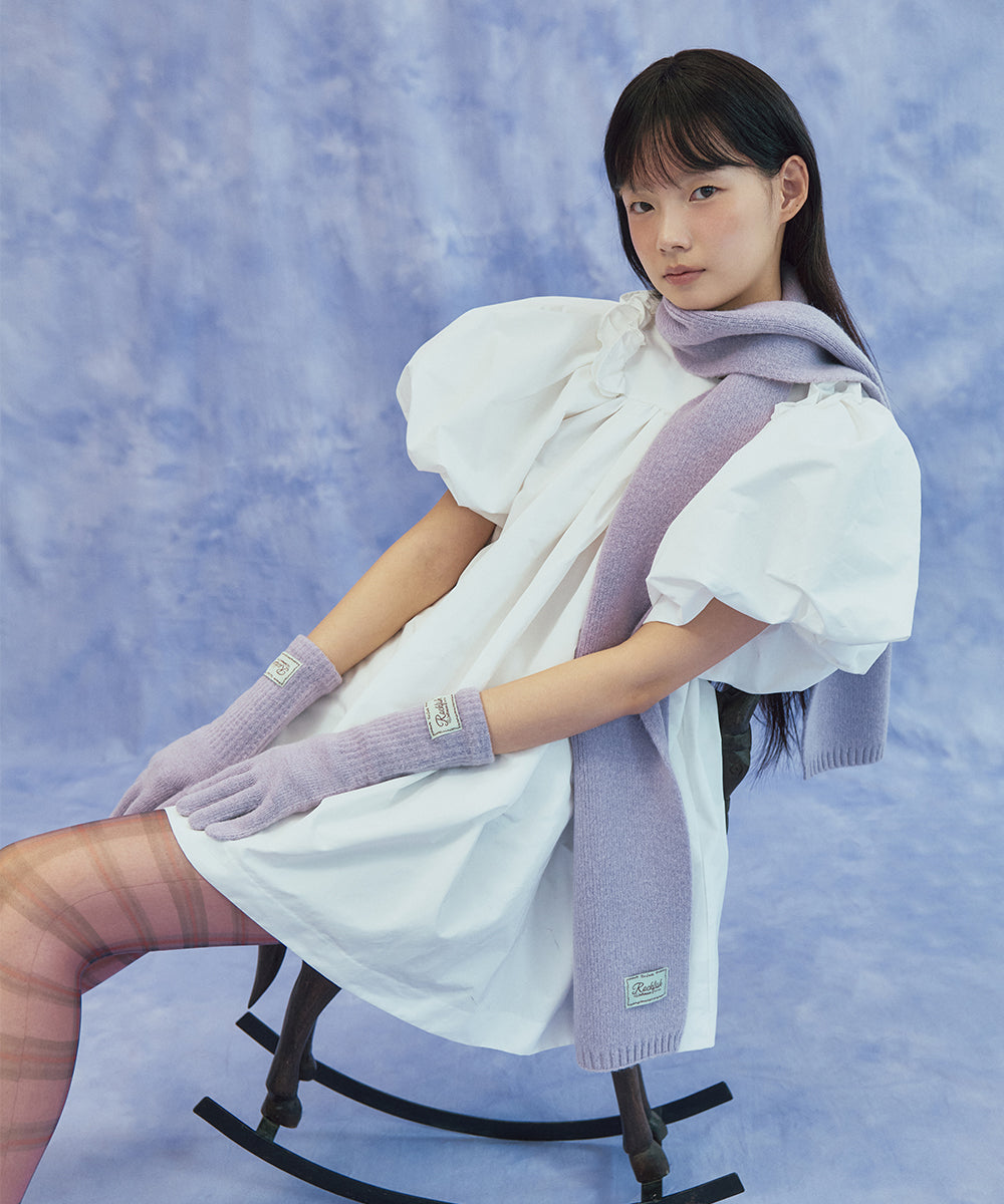 FLUFFY LONG GLOVES - LILAC FREE
